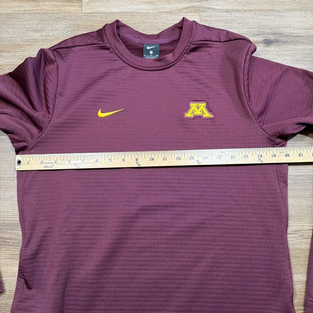 Nike Men's SMALL Minnesota Golden Gophers Waffle Fleece Sweatshirt Red Thermal